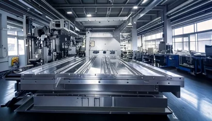Geschweißter Aluminium-Maschinenrahmen auf einer CNC-Fräsmaschine
