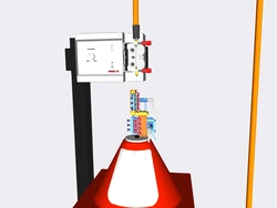 Drahtrichtgerät mit darüber montiertem RoboFeed Drahtrichtgerät mit darüber montiertem RoboFeed