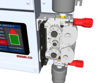 Vierrollenantrieb des RoboFeed WireManager