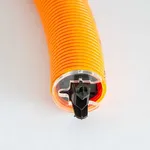 Wire outlet with retaining clip