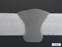 Macro section: Base material AW-6082, 5 mm, filler wire MA-6063 1,2 mm