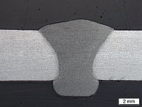 Makroschliff: Grundwerkstoff AW-6082, 5 mm, Schweißzusatz MA-6063 1,2 mm