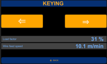 Screen for keying (jogging) - wire forward/backward